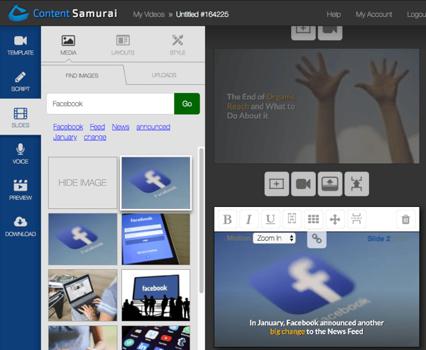 Content Samurai slide editor