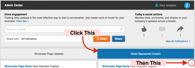 How to delete LinkedIn Direct Sponsored Content