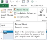 Recording Excel Macro Recording Excel Macro