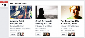 fb newsfeed events