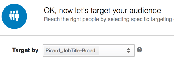 Applying an existing LinkedIn targeting template Applying an existing LinkedIn targeting template
